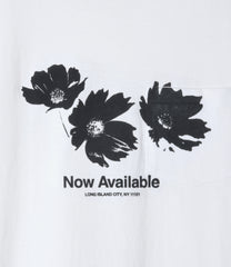 Printed Cross Crew Neck T-shirt -  Flower