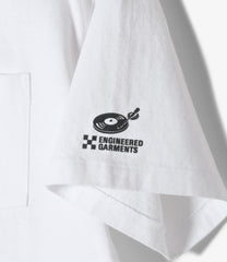 Printed Cross Crew Neck T-shirt -  Flower