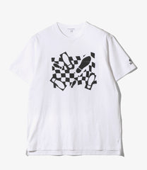 Printed Cross Crew Neck T-shirt - Foot Print