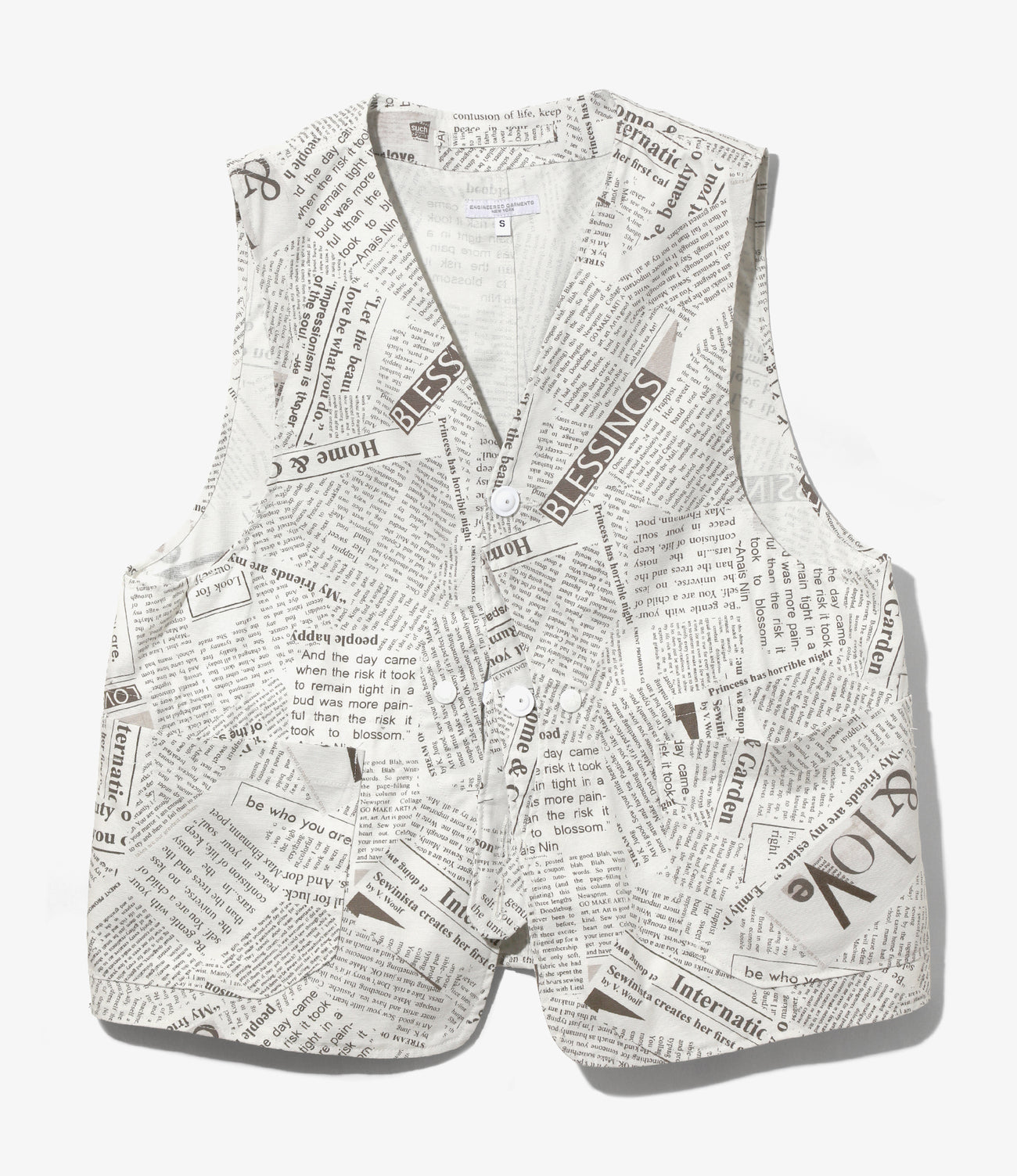 Upland Vest - Newspaper Print Canvas