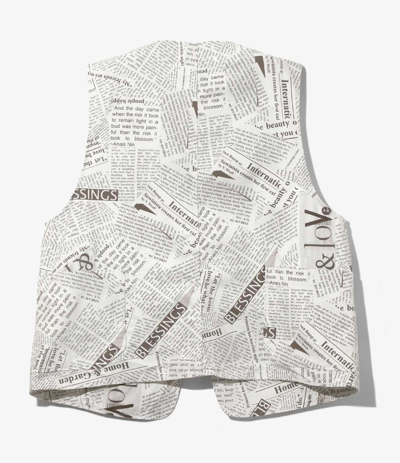 Upland Vest - Newspaper Print Canvas