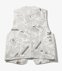 Upland Vest - Newspaper Print Canvas