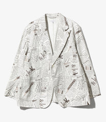 Bedford Jacket - Cotton Newspaper Print Canvas