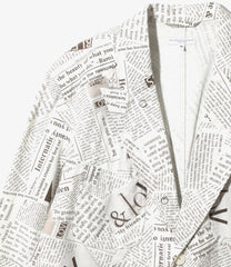 Bedford Jacket - Cotton Newspaper Print Canvas