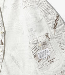 Bedford Jacket - Cotton Newspaper Print Canvas