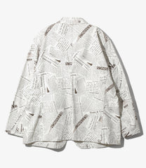 Bedford Jacket - Cotton Newspaper Print Canvas