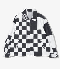 Claigton Jacket - Checker Print Cotton Ripstop