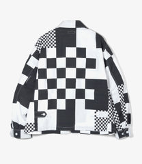 Claigton Jacket - Checker Print Cotton Ripstop