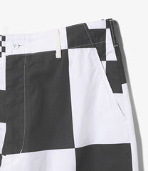 Over Pant - Checker Print Cotton Ripstop