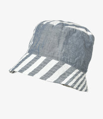 Bucket Hat - Stripe Cotton Chambray