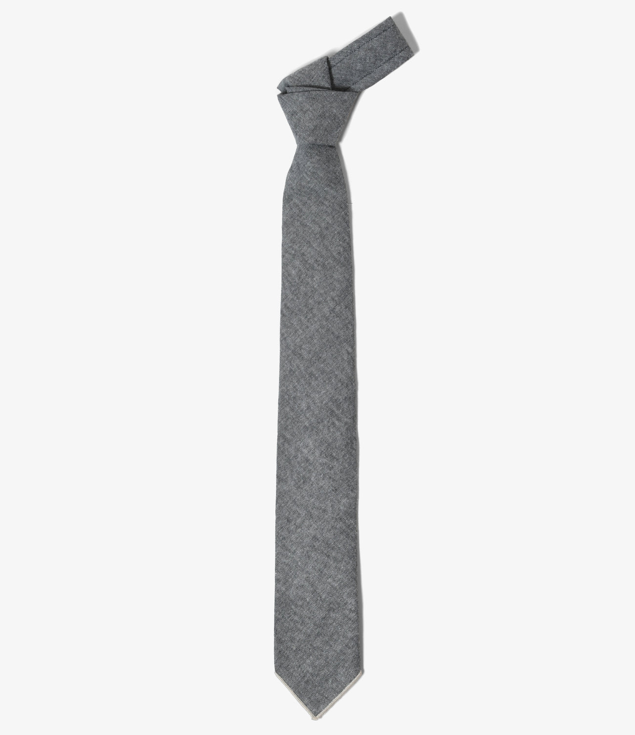 Narrow Tie - Cotton Chambray