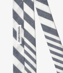 Narrow Tie - Stripe Cotton Chambray