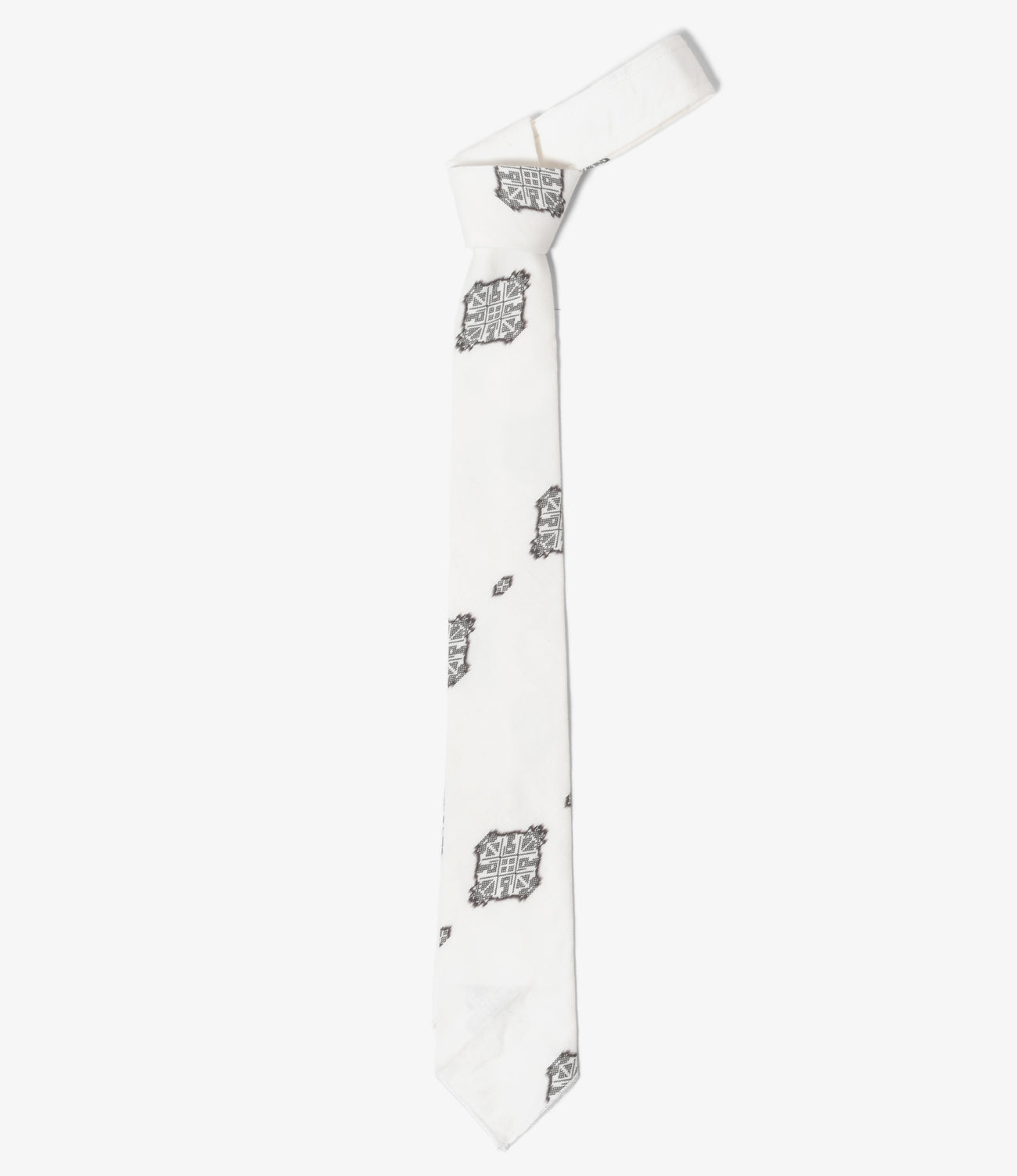 Narrow Tie - Cotton Ikat Print
