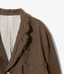 Raw Edge Jacket - Linen Wool Houndtooth