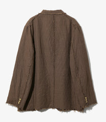 Raw Edge Jacket - Linen Wool Houndtooth