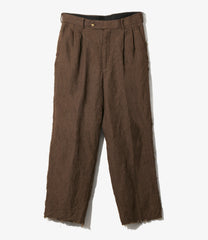 Raw Edge Trouser - Linen Wool Houndtooth