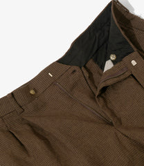 Raw Edge Trouser - Linen Wool Houndtooth