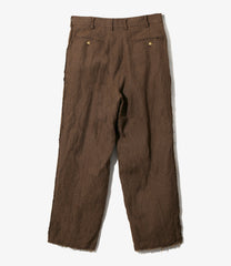 Raw Edge Trouser - Linen Wool Houndtooth