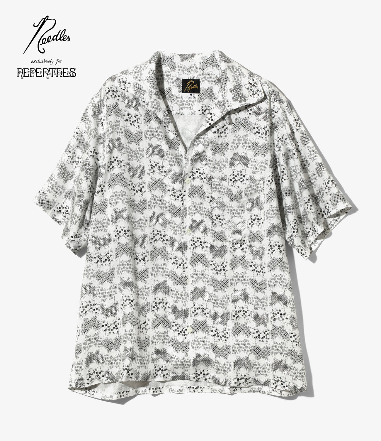 Short Sleeve Italian Collar Shirt - Papillon Print