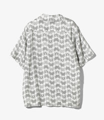 Short Sleeve Italian Collar Shirt - Papillon Print