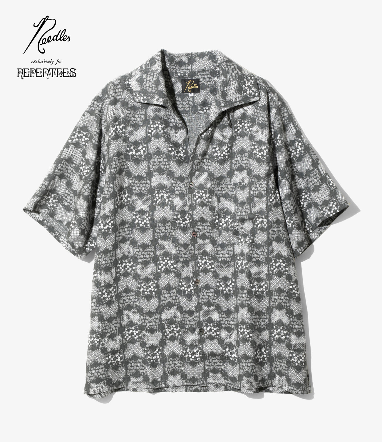 Short Sleeve Italian Collar Shirt - Papillon Print