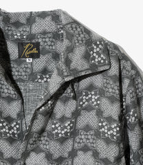 Short Sleeve Italian Collar Shirt - Papillon Print