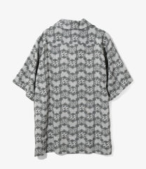 Short Sleeve Italian Collar Shirt - Papillon Print