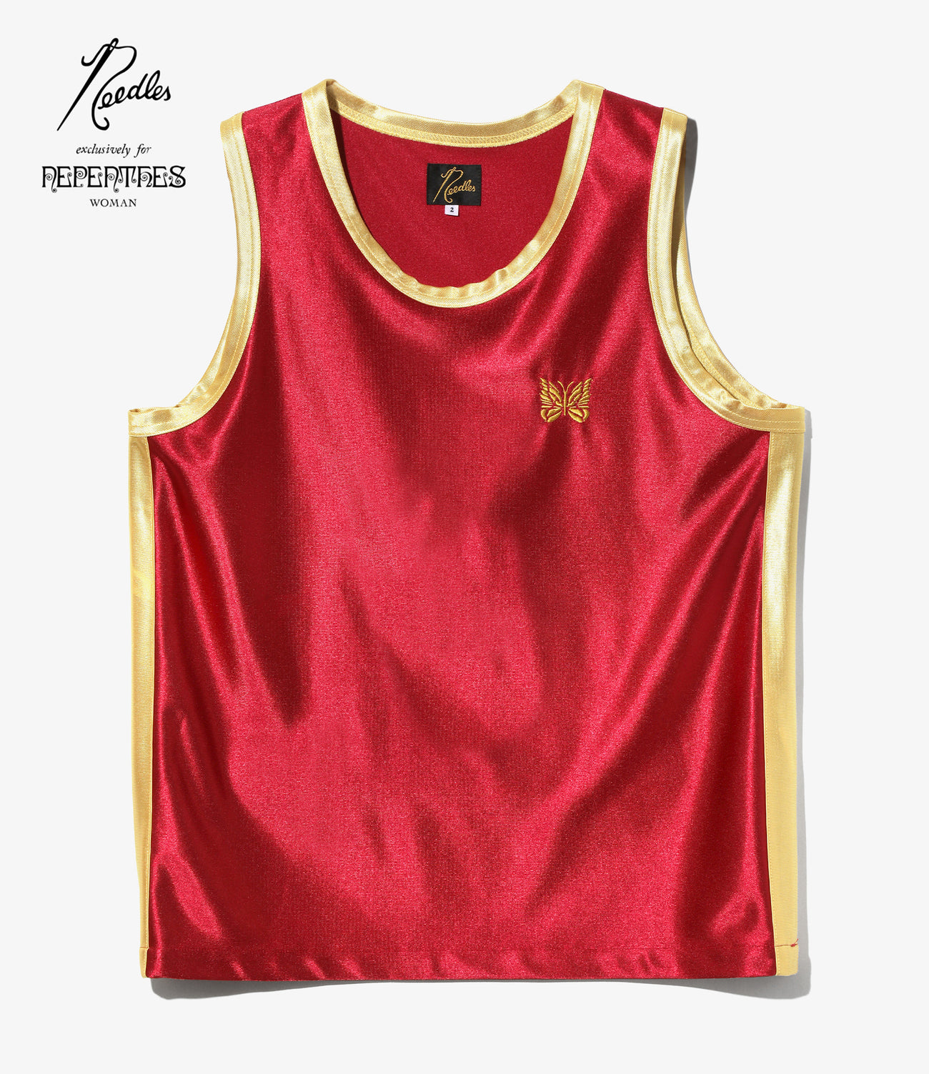 Papillon Emb. Side Line Tank Top - Tricot Sateen