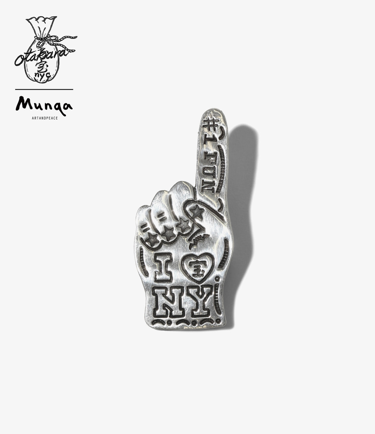 〈OTAKARA NYC〉 x 〈Munqa〉Brooch Pendant - Hand / 925 Silver