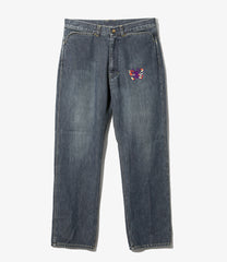 Papillon Emb. Straight Jean - 12oz Denim