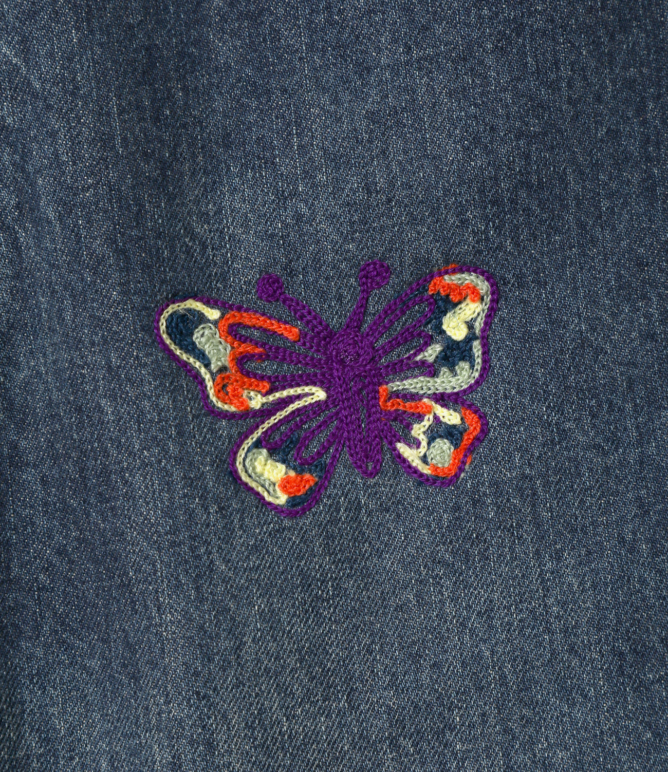 Papillon Emb. Straight Jean-12ozDenim