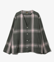 V Neck Shirt - Rayon Plaid