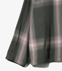 V Neck Shirt - Rayon Plaid