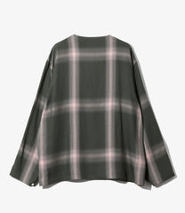 V Neck Shirt - Rayon Plaid
