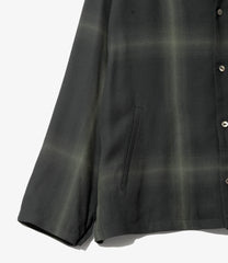 V Neck Shirt - Rayon Plaid