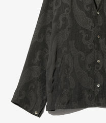 V Neck Shirt - Rayon Paisley Jacquard