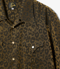 S/S Western Shirt - Rayon Leopard Jacquard
