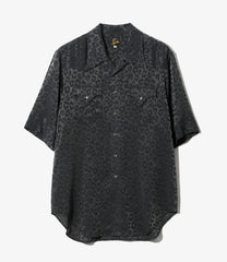 S/S Western Shirt - Rayon Leopard Jacquard