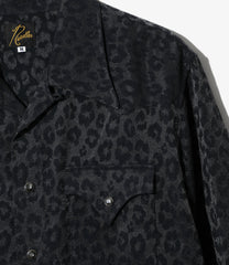 S/S Western Shirt - Rayon Leopard Jacquard