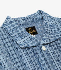 S/S Widespread Collar Shirt - Raschel Lace