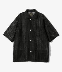 S/S Widespread Collar Shirt - Raschel Lace