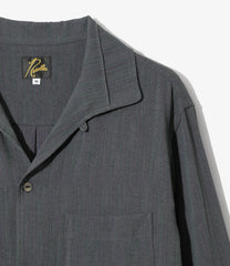 Pin-Tuck Collar Shirt - Crepe Stripe