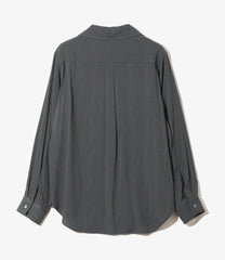 Pin-Tuck Collar Shirt - Crepe Stripe