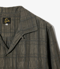 Pin-Tuck Collar Shirt - Crepe Plaid