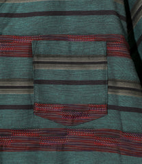 S/S V-Neck Shirt - Kasuri Border