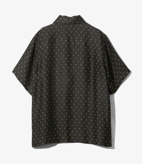 S/S Italian Collar Shirt - Jacquard Cloth
