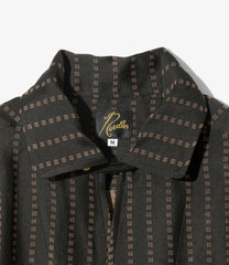 S/S Italian Collar Shirt - Jacquard Cloth