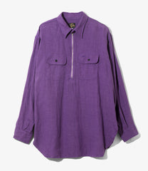 Half Zip Work Shirt - Brushed Linen Canvas