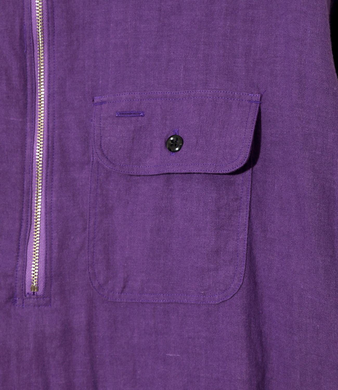 Half Zip Work Shirt - Brushed Linen Canvas