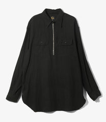 Half Zip Work Shirt - Brushed Linen Canvas